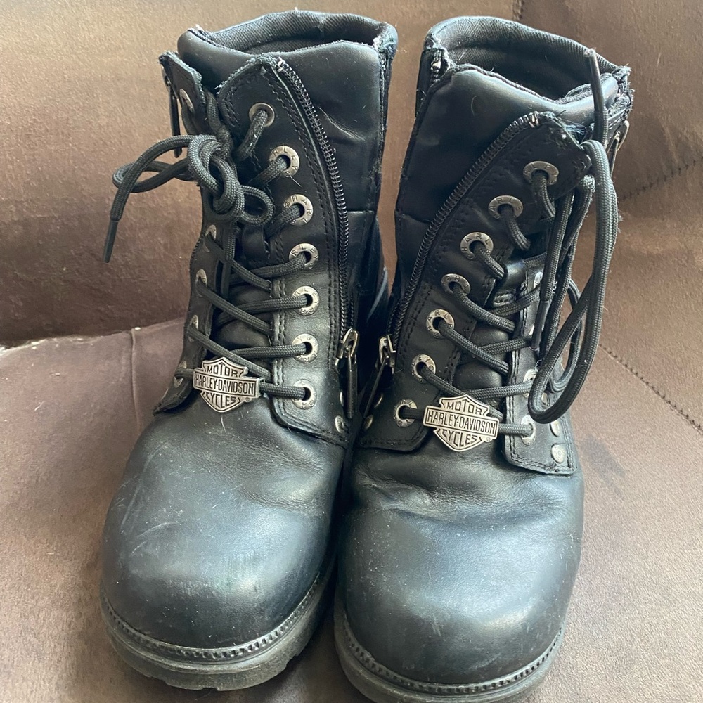 Harley-Davidson Black Lace-Up Boots